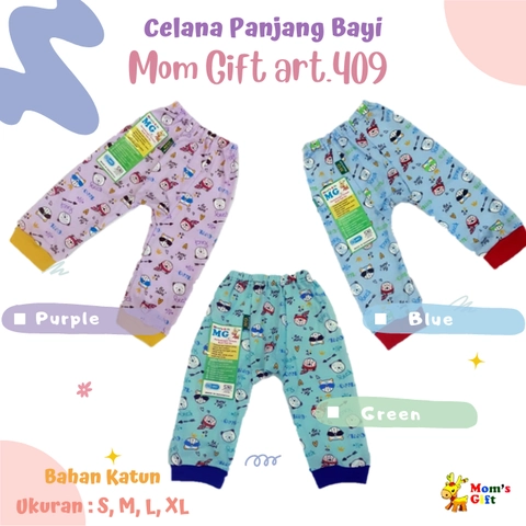 Moms Gift 409 Celana Panjang Bayi Harian Baby New Born 0 - 2 Tahun Bahan Katun Motif Lucu